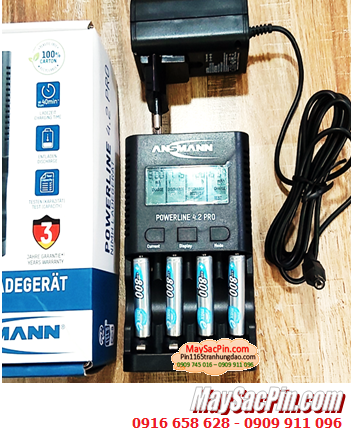 Ansman Powerline 4.2Pro _Bộ sạc 4 pin AAA, kèm sẳn 4 pin sạc Ansman Mignon AAA800mAh 1.2v